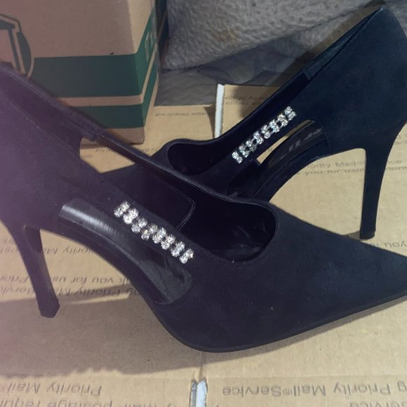 Andrew Geller Shoes - ANDREW GELLER II WOMEN'S BLACK RHINESTONE SHOES HEELS PUMP SZ 7